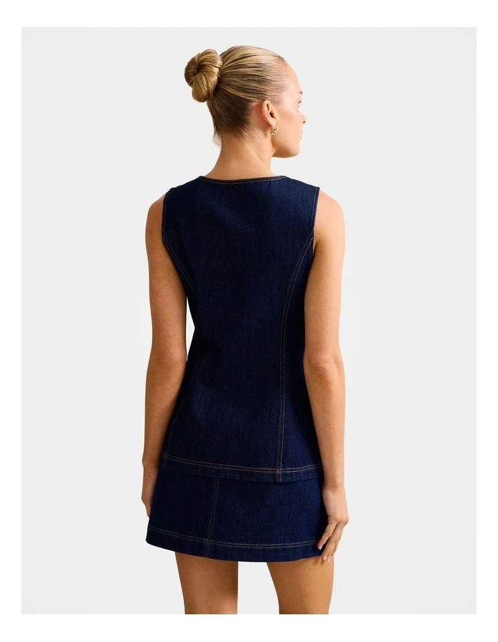 Cassie Denim Waistcoat in Blue image 2