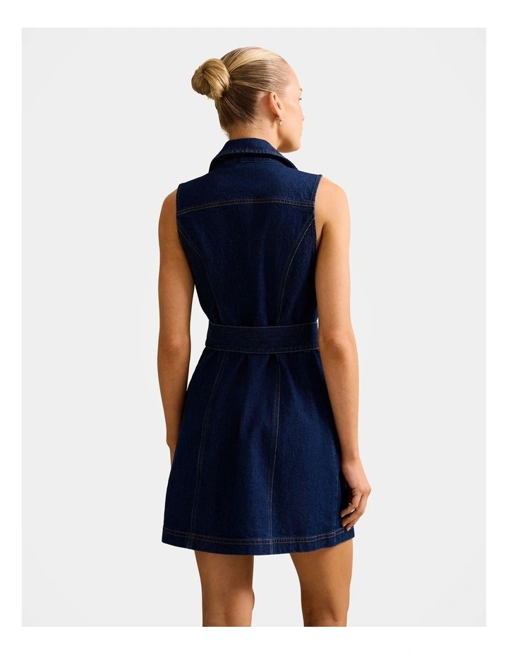 Nicola Denim Blazer Dress in Blue image 2