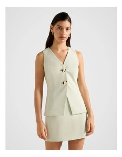Veda Long Waistcoat in Green
