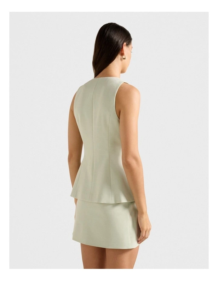 Veda Long Waistcoat in Green image 2