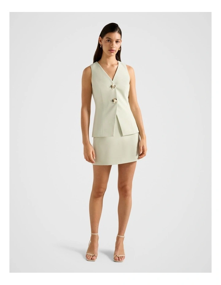 Veda Long Waistcoat in Green image 5