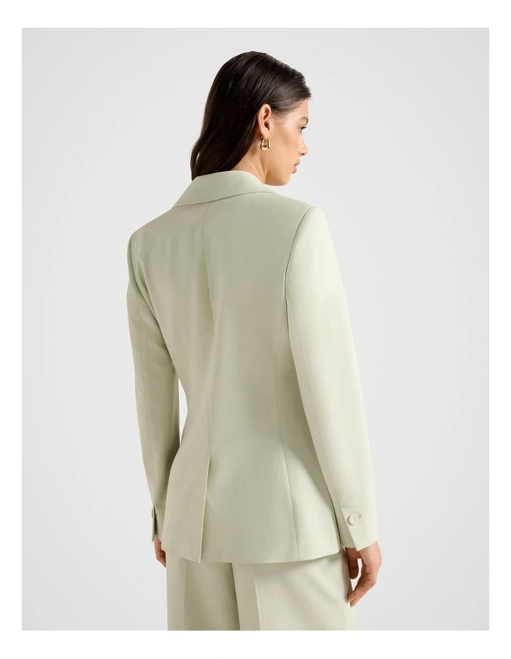 Veda Nipped Waist Blazer in Green image 2
