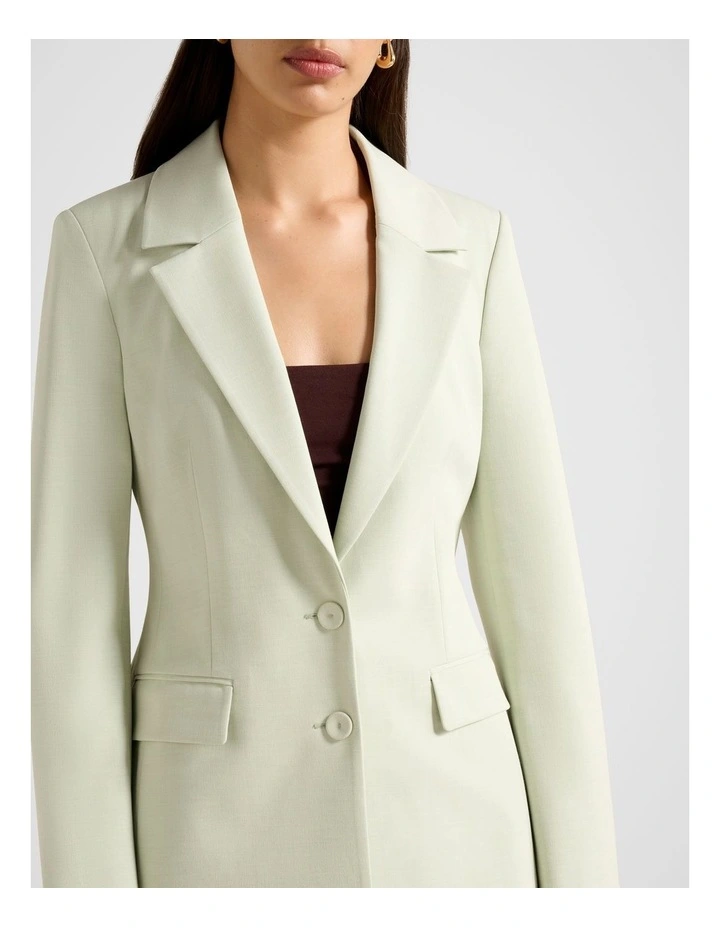 Veda Nipped Waist Blazer in Green image 4