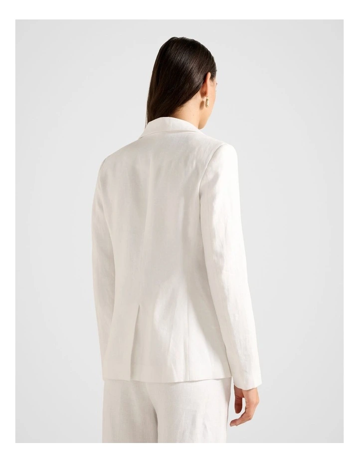 Lucy Linen Blazer in White image 2