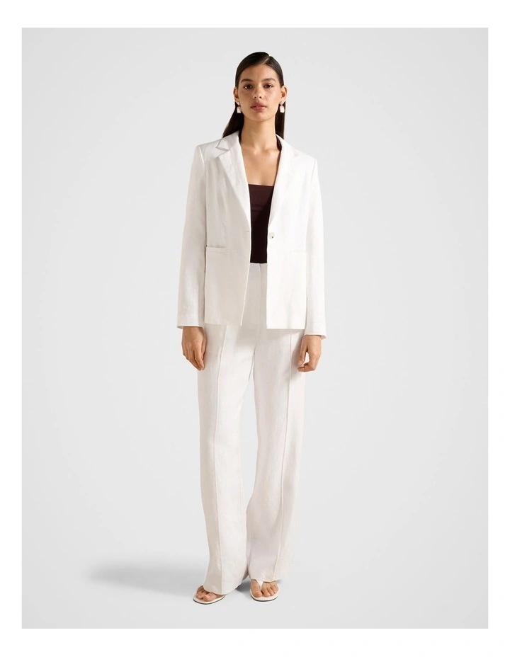 Lucy Linen Blazer in White image 5