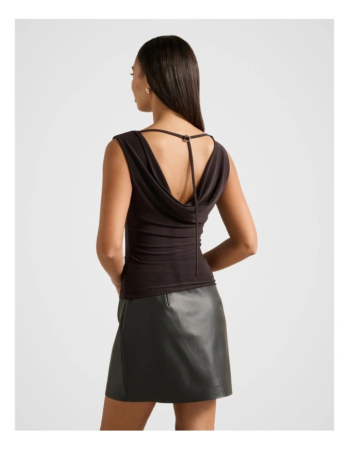 June Cowl Neck Back Tank Top in Purple image 2