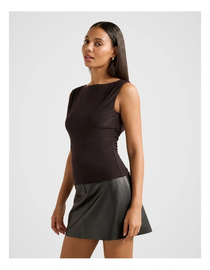 June Cowl Neck Back Tank Top in Purple image 3
