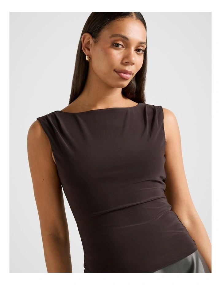 June Cowl Neck Back Tank Top in Purple image 4