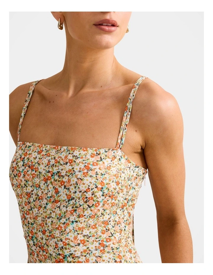Georgina Strappy Midi Dress in Multi image 4