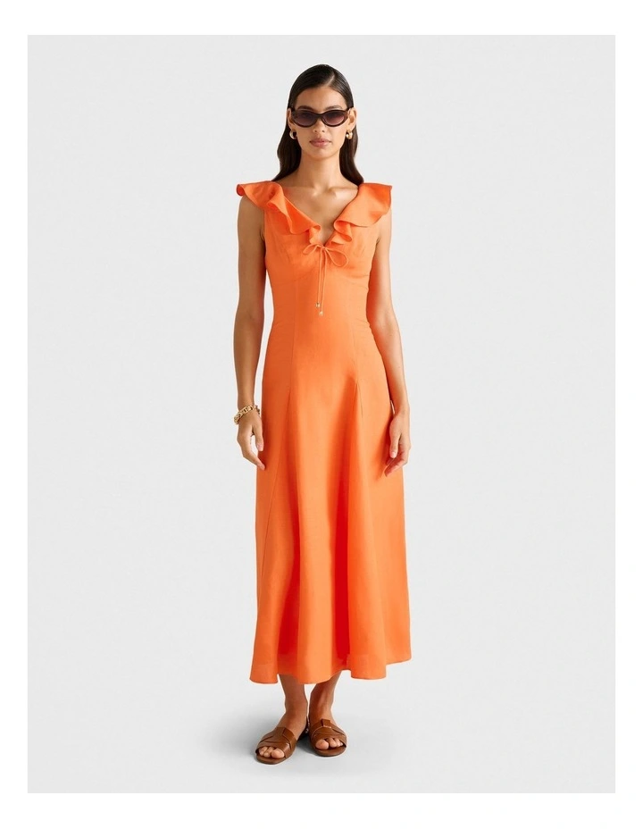 Lenny Godet Midi Dress in Orange image 1