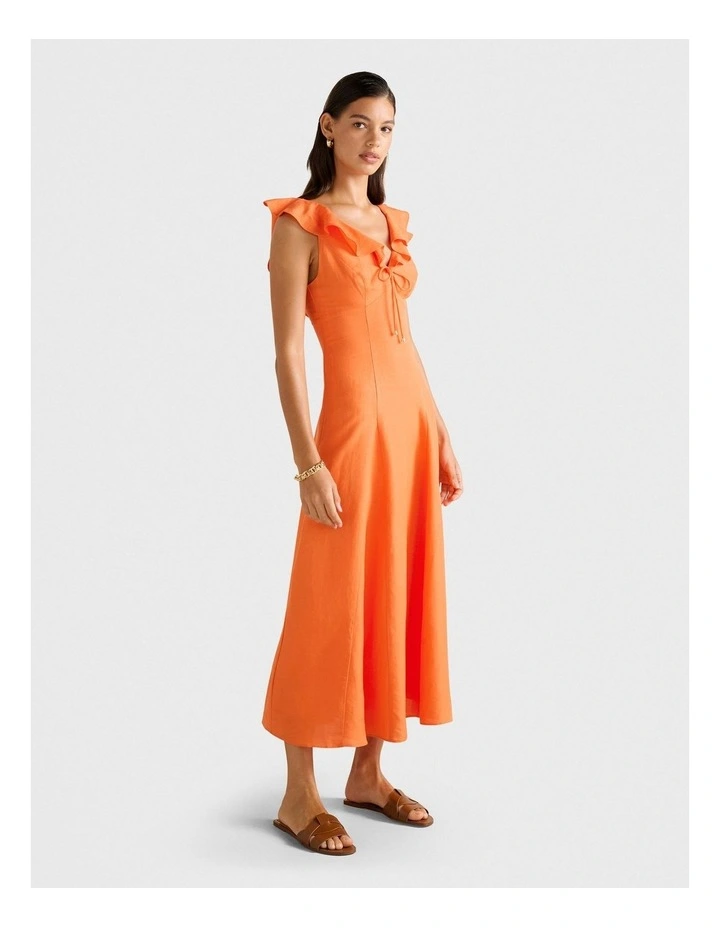 Lenny Godet Midi Dress in Orange image 3