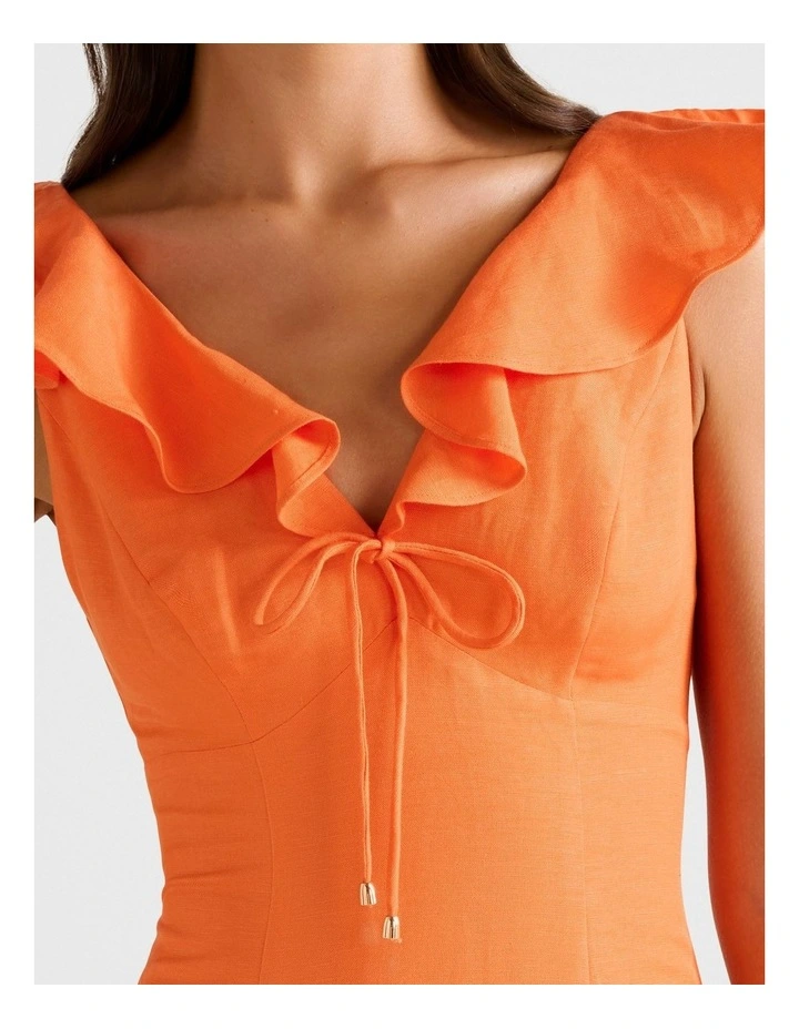 Lenny Godet Midi Dress in Orange image 4