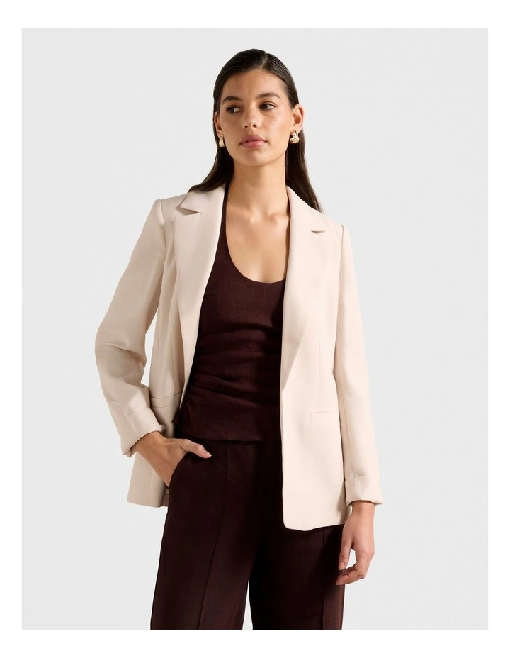 Dylan Boyfriend Blazer in Cream image 1