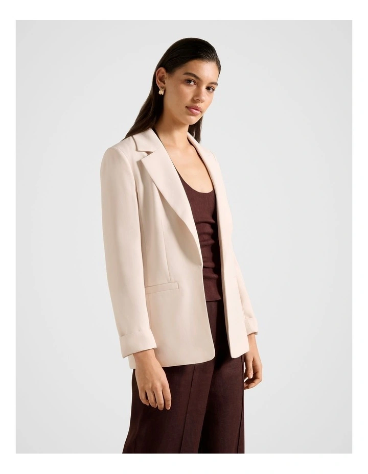 Dylan Boyfriend Blazer in Cream image 3