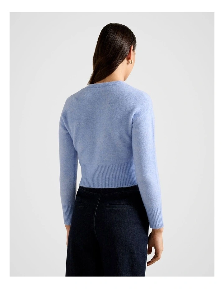 Tilly Crew Neck Cardigan in Blue image 2