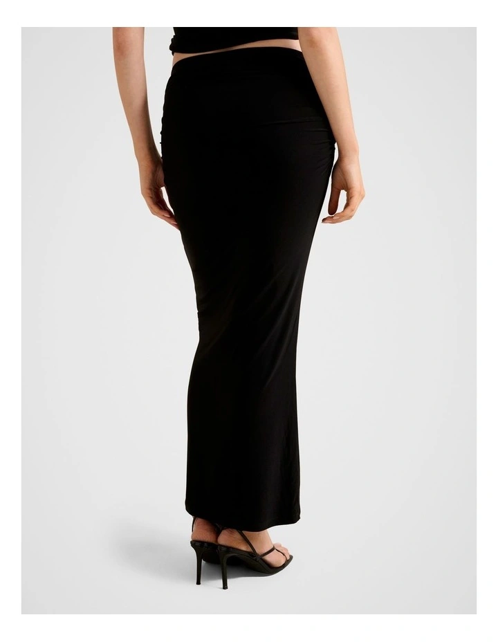 Jazelle Jersey Maxi Skirt in Black image 2