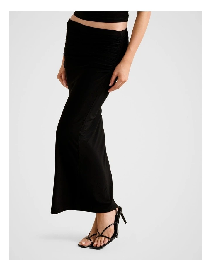 Jazelle Jersey Maxi Skirt in Black image 3