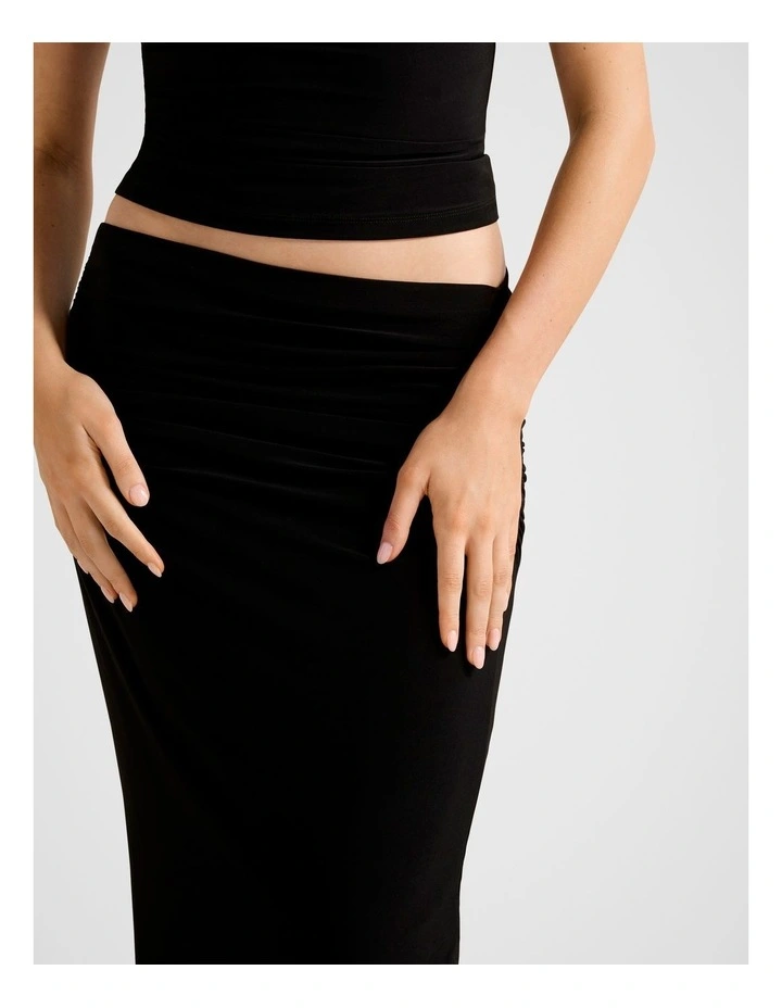 Jazelle Jersey Maxi Skirt in Black image 4