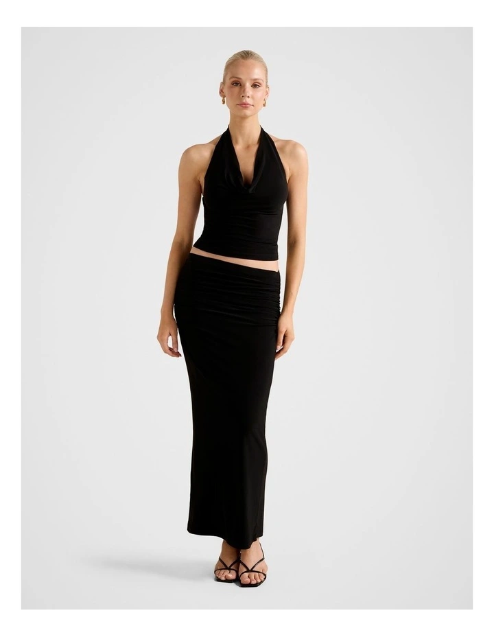 Jazelle Jersey Maxi Skirt in Black image 5