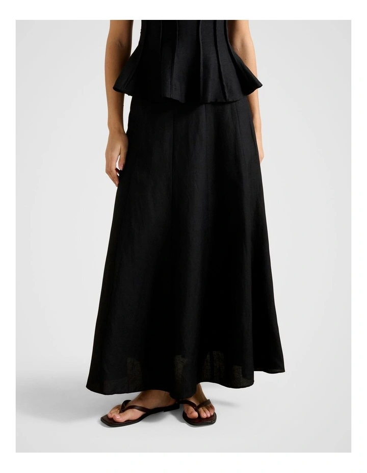 Georgina Seam Detail Skirt in Black image 1