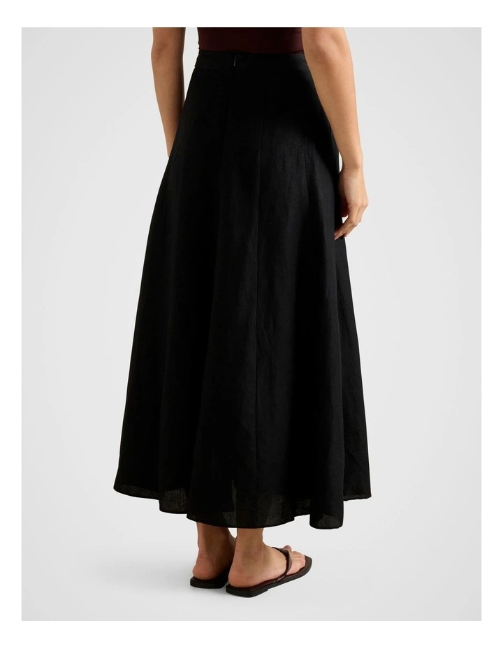 Georgina Seam Detail Skirt in Black image 2