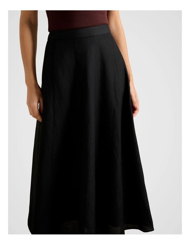 Georgina Seam Detail Skirt in Black image 4