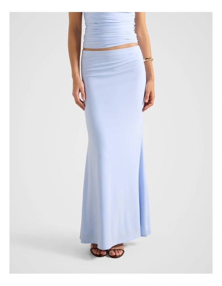 Mimi Flute Maxi Skirt in Blue image 1