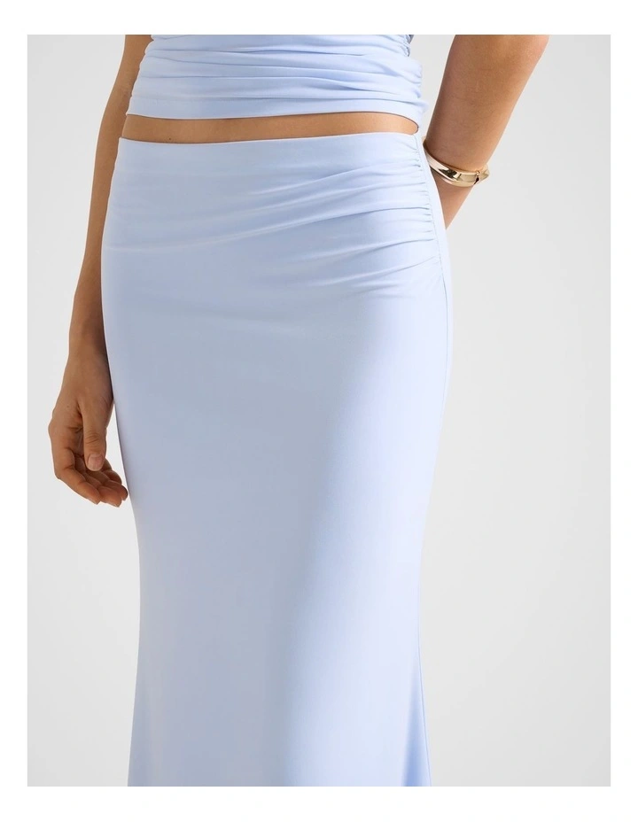 Mimi Flute Maxi Skirt in Blue image 4