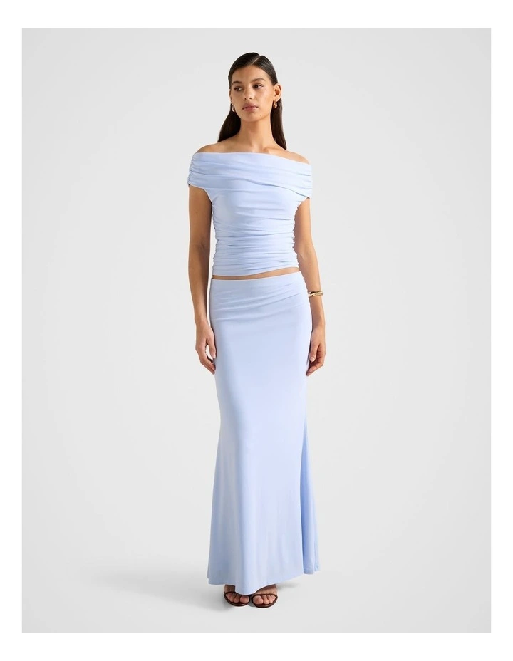 Mimi Flute Maxi Skirt in Blue image 5