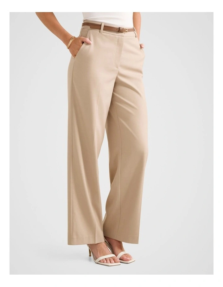 Rhiannon Straight Leg Pants in Beige image 3