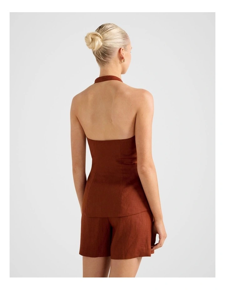 Saxon Halter Neck Waistcoat in Orange image 2