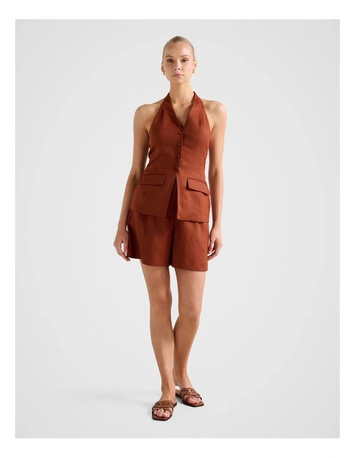 Saxon Halter Neck Waistcoat in Orange image 5