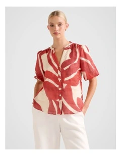The Bianca Puff Sleeves Blouse Top in Multi