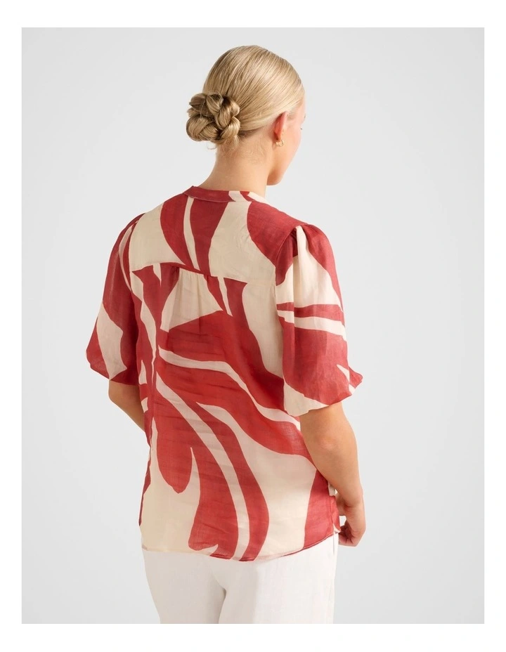 The Bianca Puff Sleeves Blouse Top in Multi image 2
