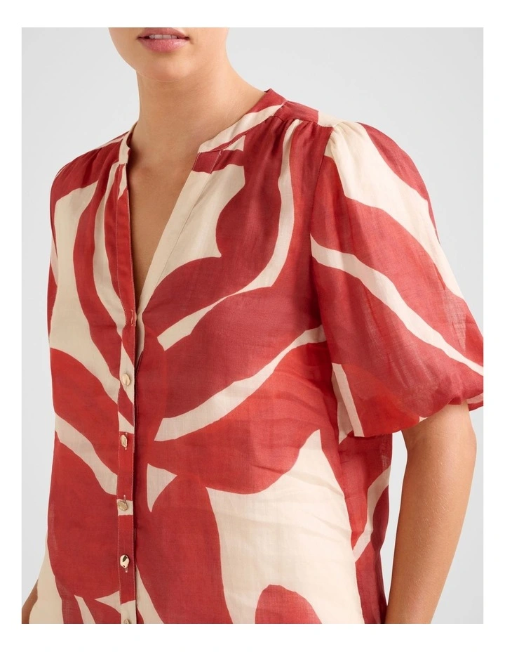 The Bianca Puff Sleeves Blouse Top in Multi image 4