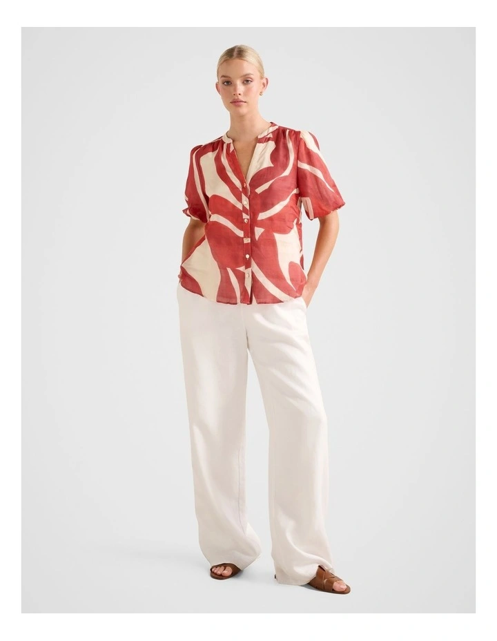 The Bianca Puff Sleeves Blouse Top in Multi image 5
