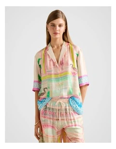 Brooklyn Satin Shirt in Multi