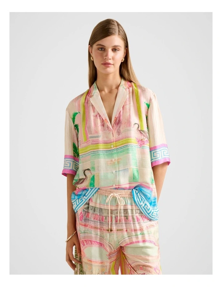 Brooklyn Satin Shirt in Multi image 1