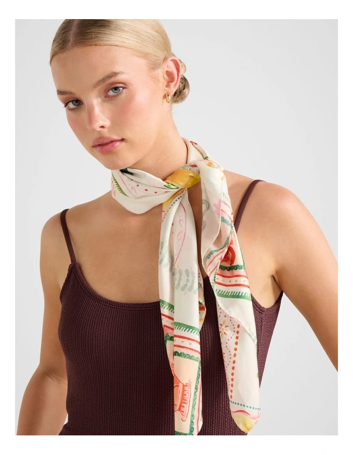 Gabbie Satin Scarf in Multi image 2