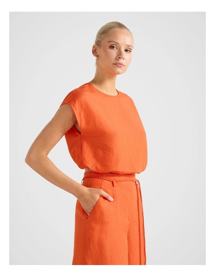 Georgina Bubble Hem Top in Orange image 3
