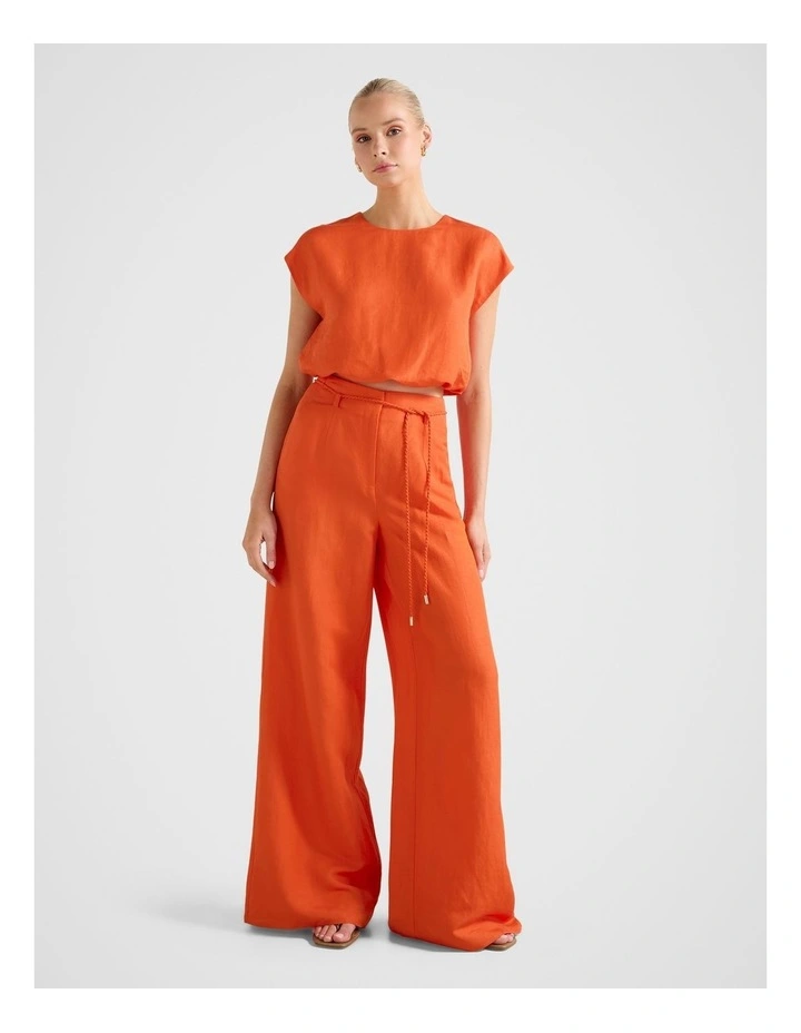 Georgina Bubble Hem Top in Orange image 5