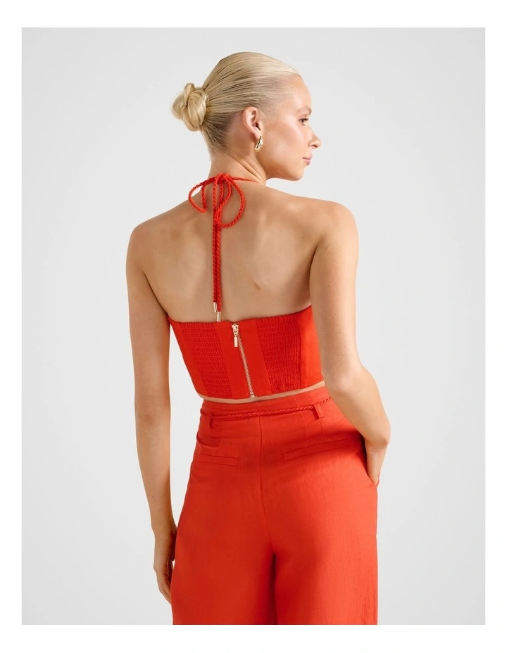 Myla Flower Detail Top in Orange image 2