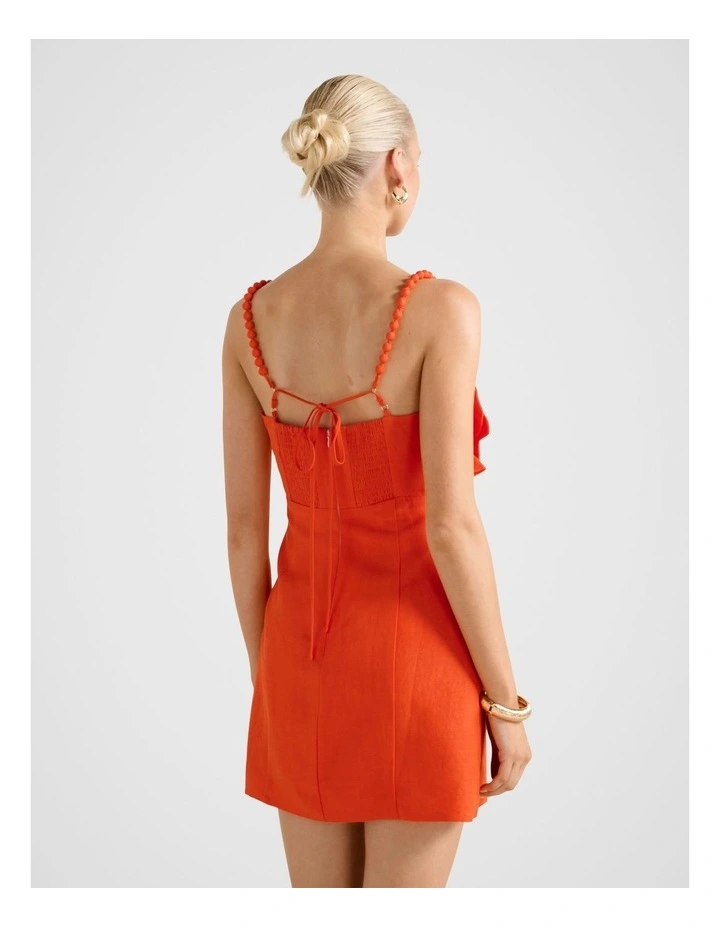 Nicolette Flower Mini Dress in Orange image 2