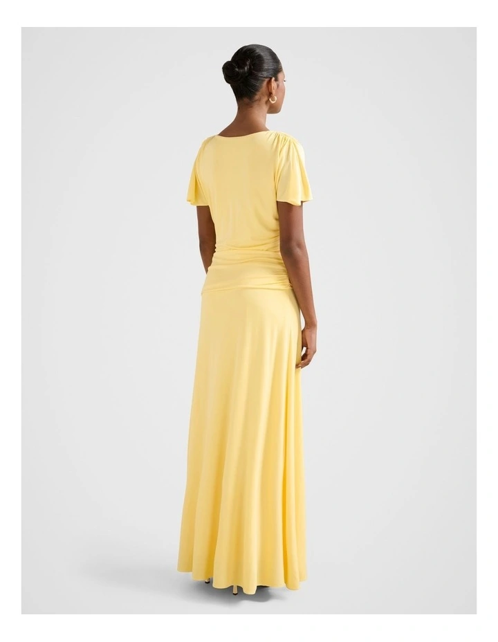 Gemini High Neck Jersey Dress in Yellow image 2