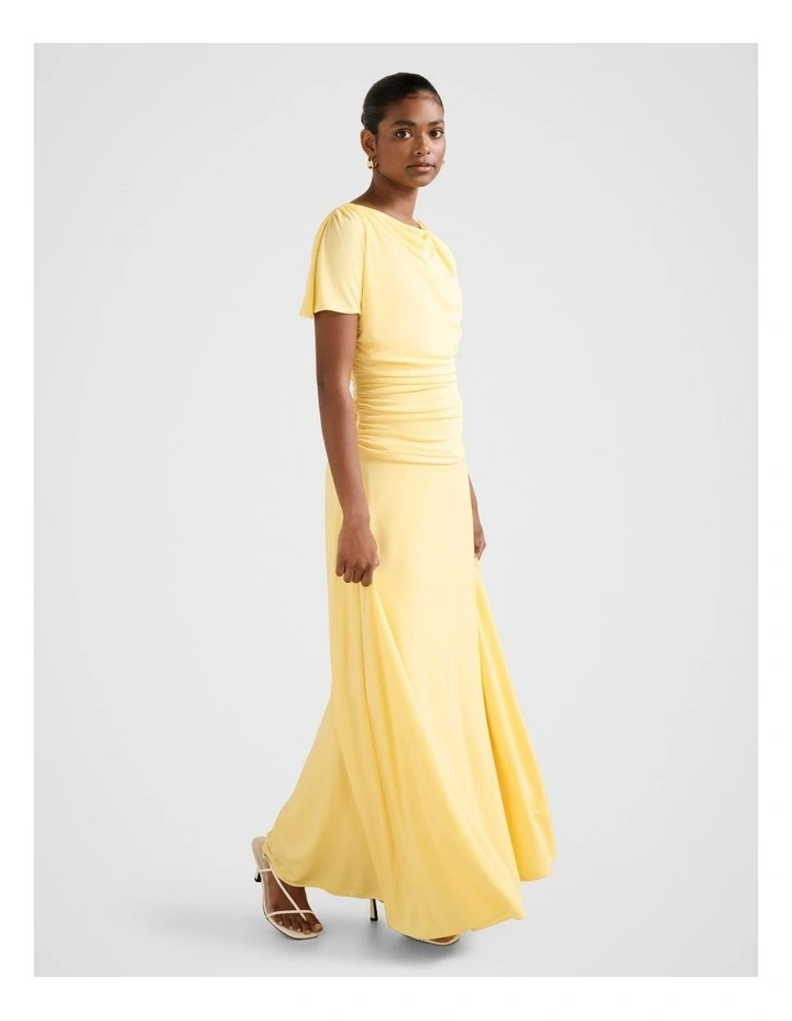 Gemini High Neck Jersey Dress in Yellow image 3