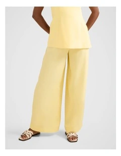 Evelyn Elastic Wide Leg Pants in Yellow