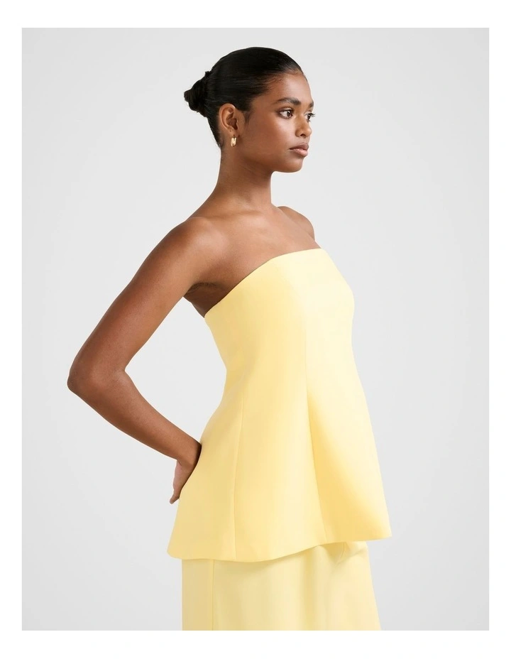 Enya Strapless Top in Yellow image 3