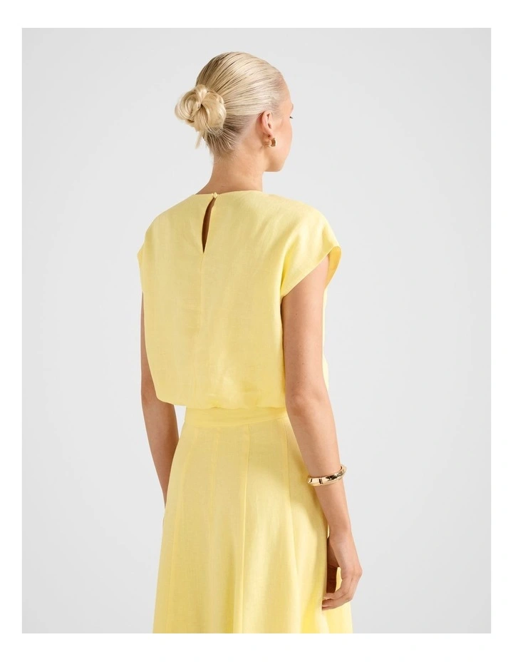 Georgina Bubble Hem Top in Yellow image 2