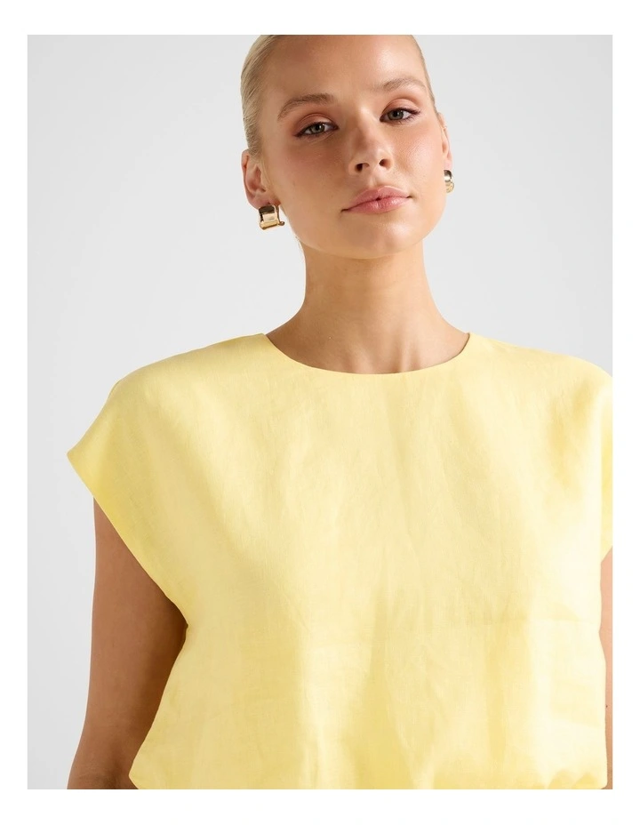 Georgina Bubble Hem Top in Yellow image 4