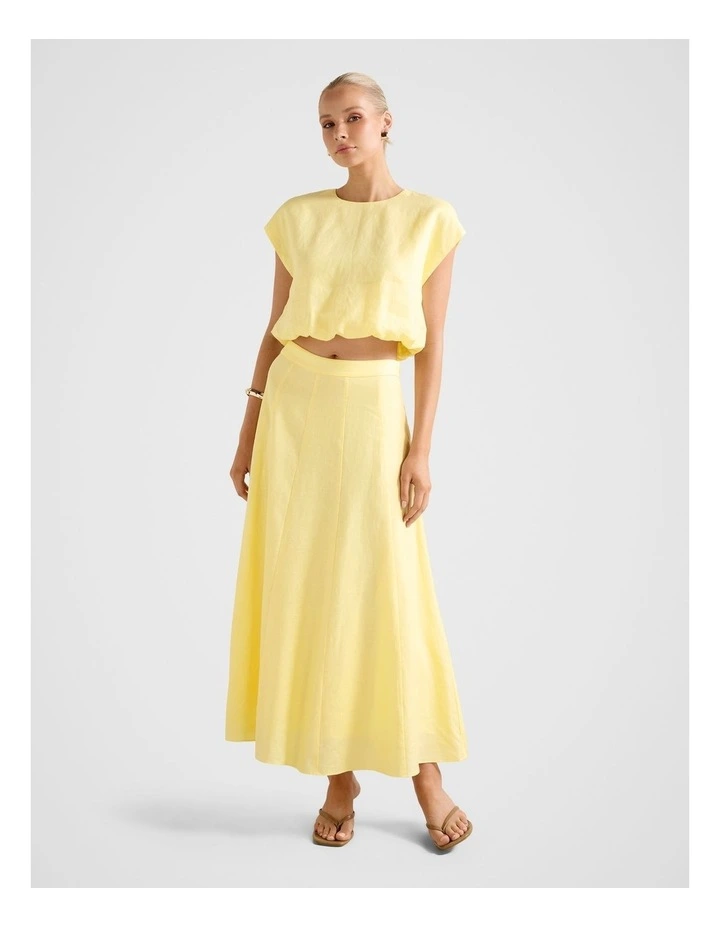 Georgina Bubble Hem Top in Yellow image 5